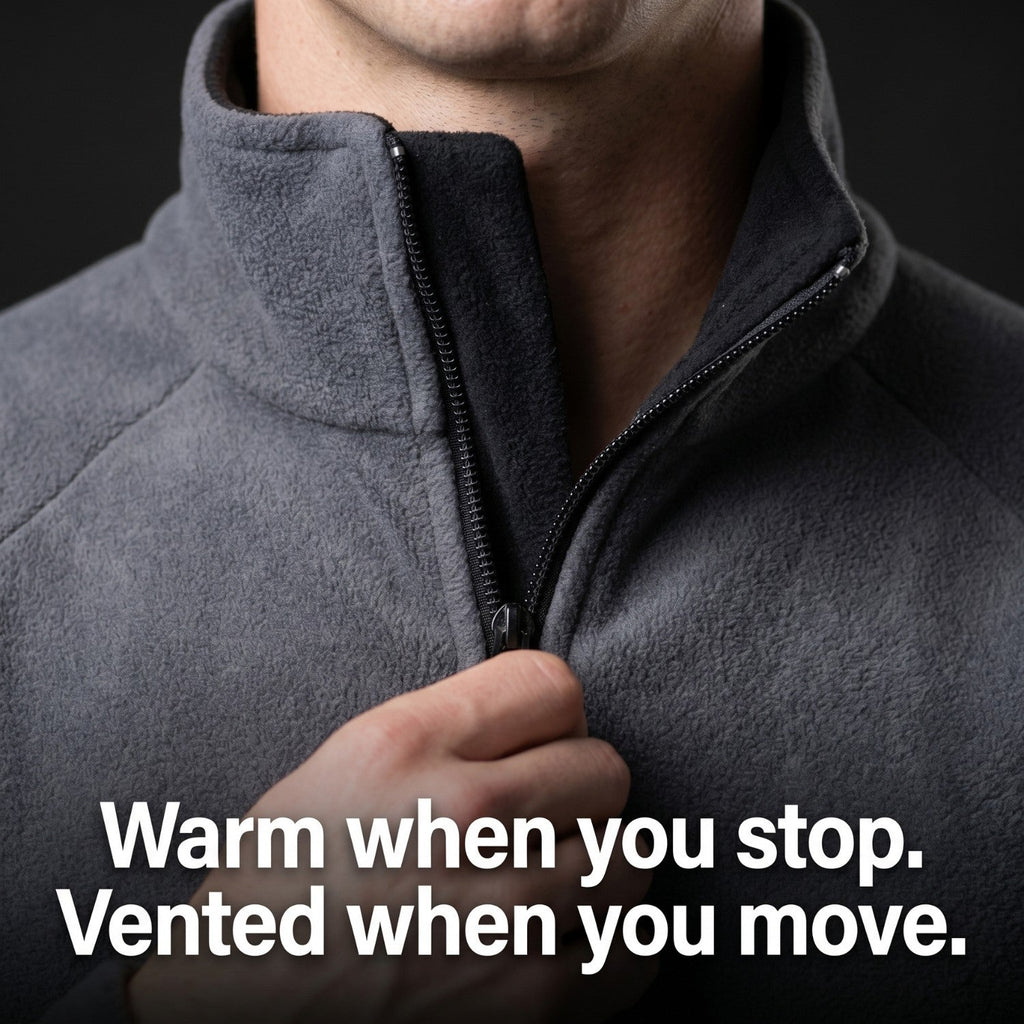 Herren Quarter-Zip Thermo-Fleece – atmungsaktiver Midlayer
