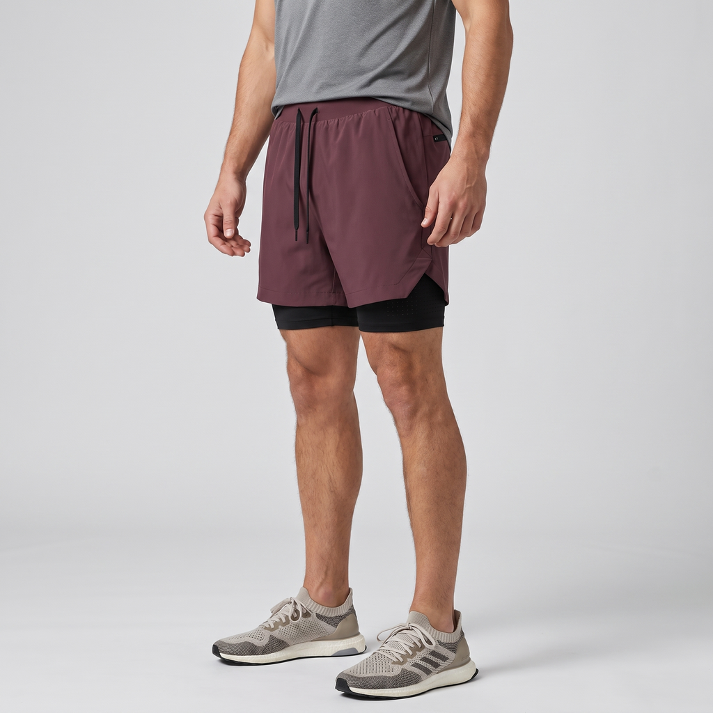 Herren Laufshorts 2-in-1 – mit Innenslip, Handytasche und Reißverschluss