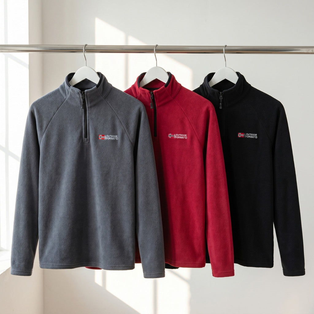 Herren Quarter-Zip Thermo-Fleece – atmungsaktiver Midlayer