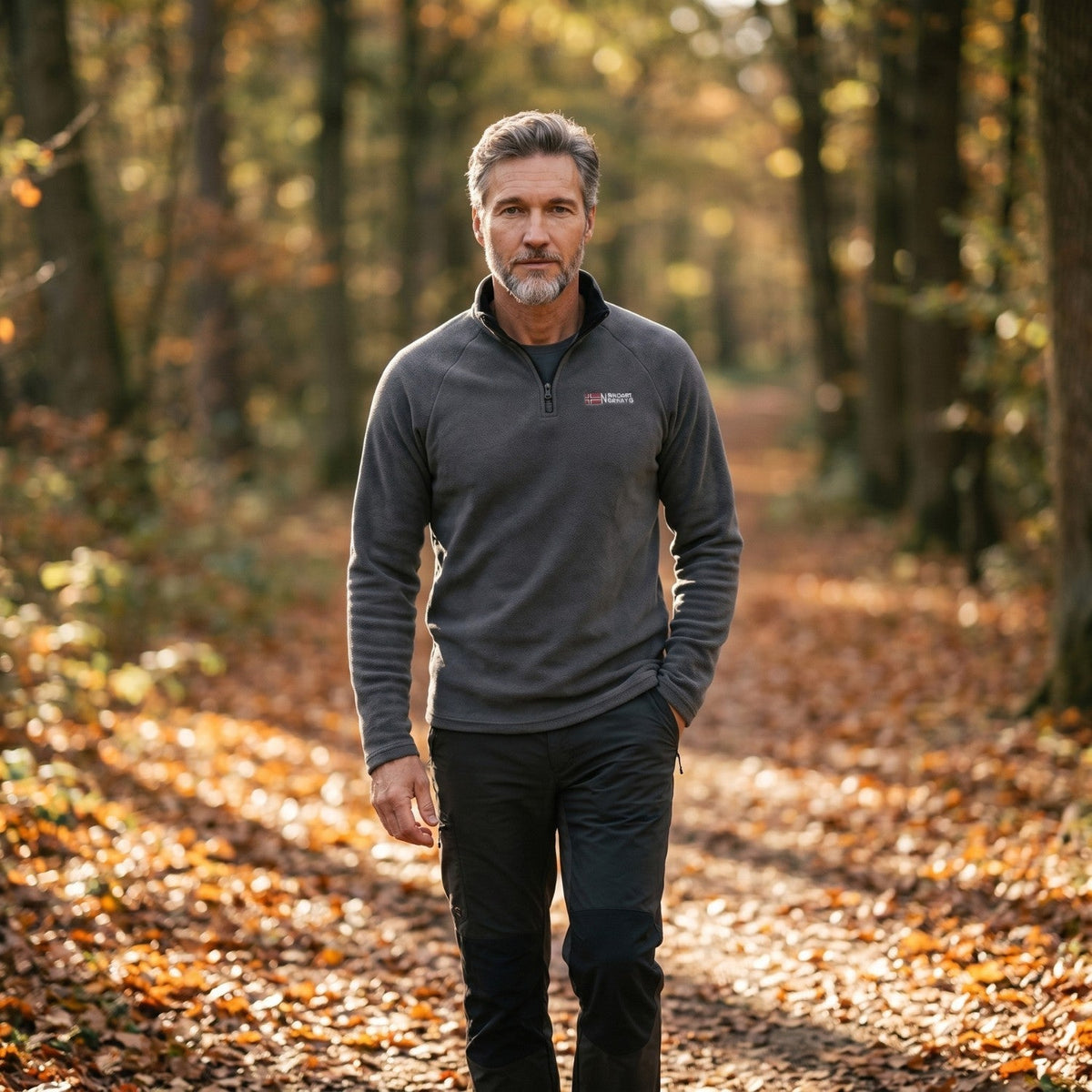Herren Quarter-Zip Thermo-Fleece – atmungsaktiver Midlayer