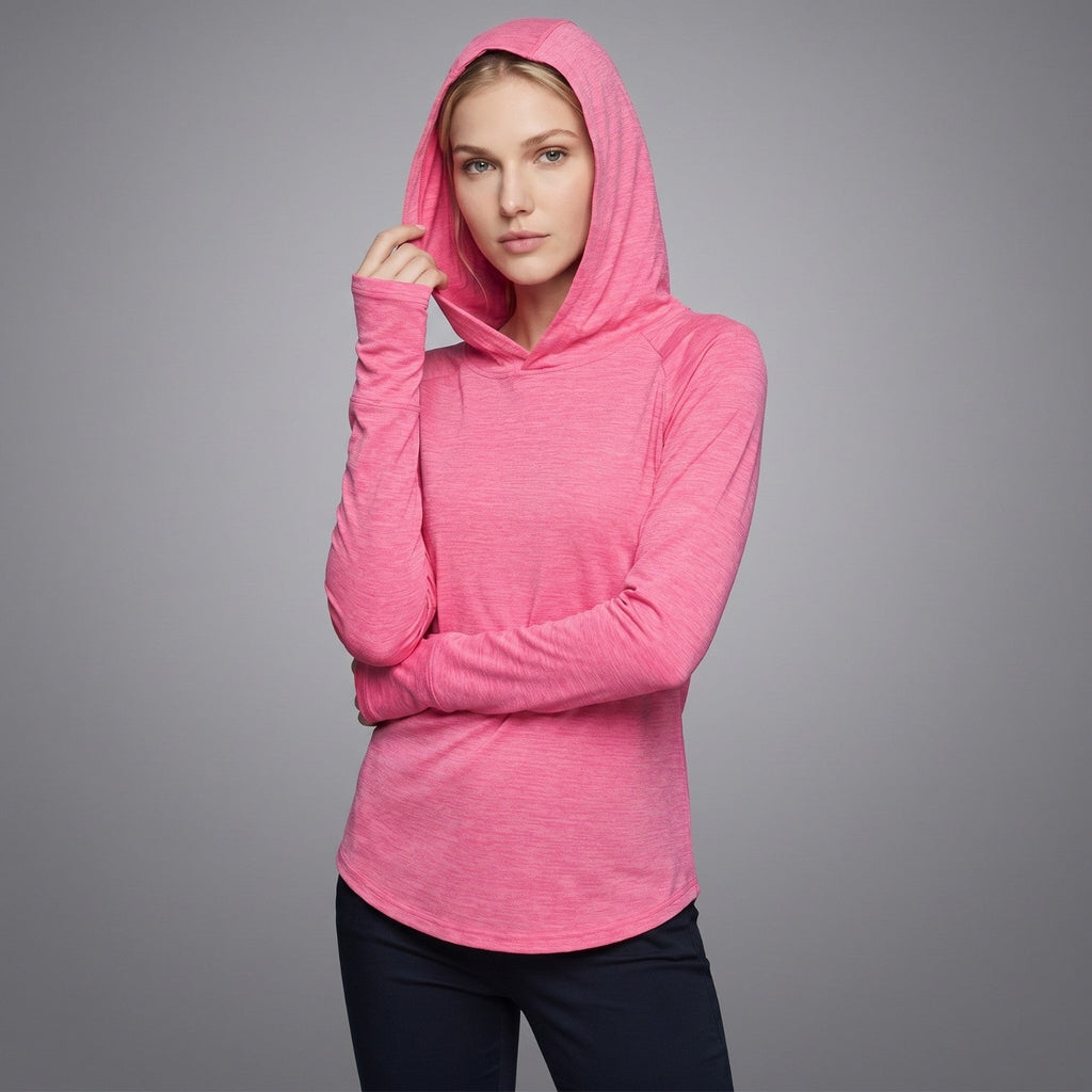Damen Sonnenhoodie mittelschwer – UPF 50+ UV-Schutzoberteil mit Kapuze