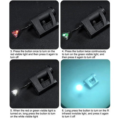 3-Modus Tactical-LED-Helmlicht mit Halterung