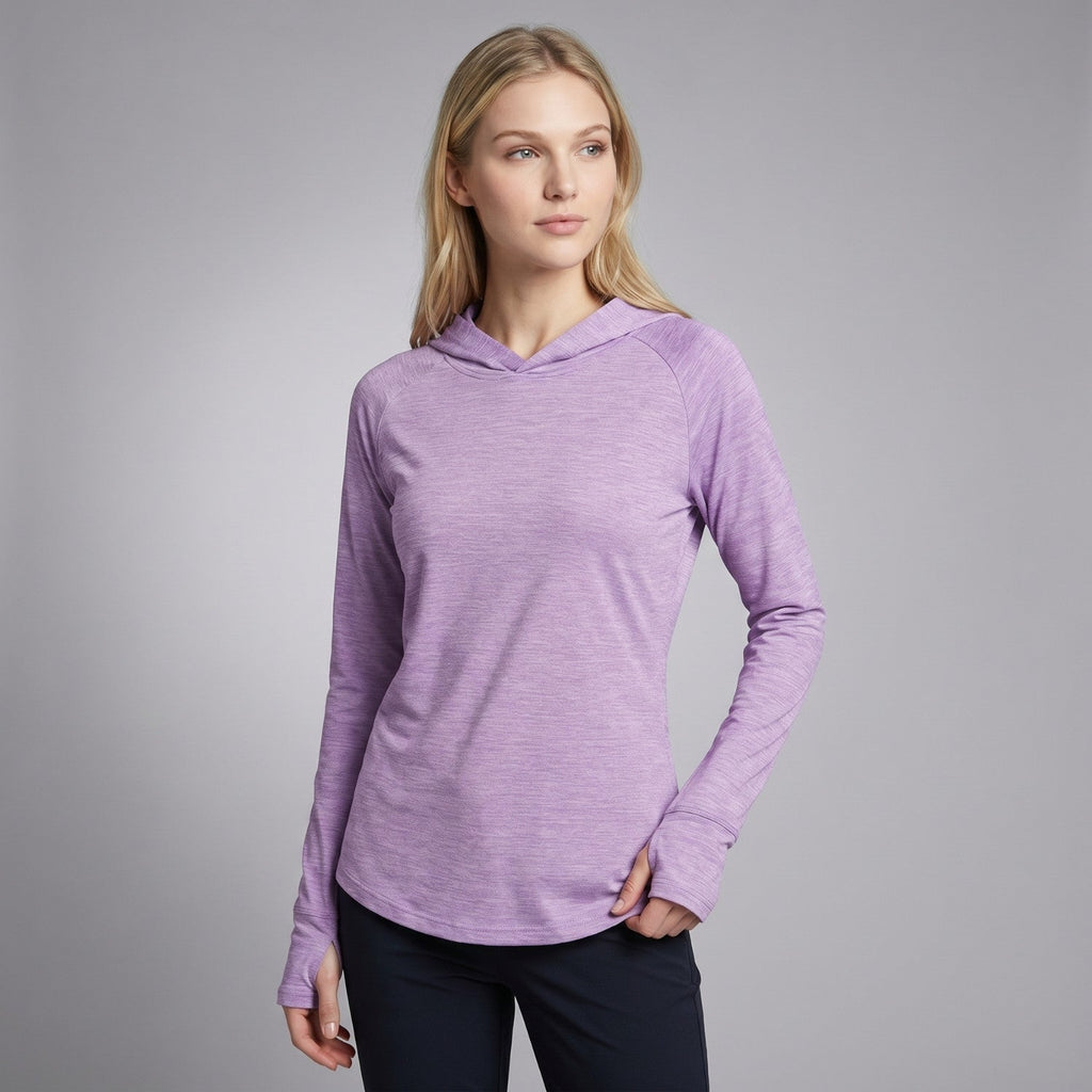 Damen Sonnenhoodie mittelschwer – UPF 50+ UV-Schutzoberteil mit Kapuze