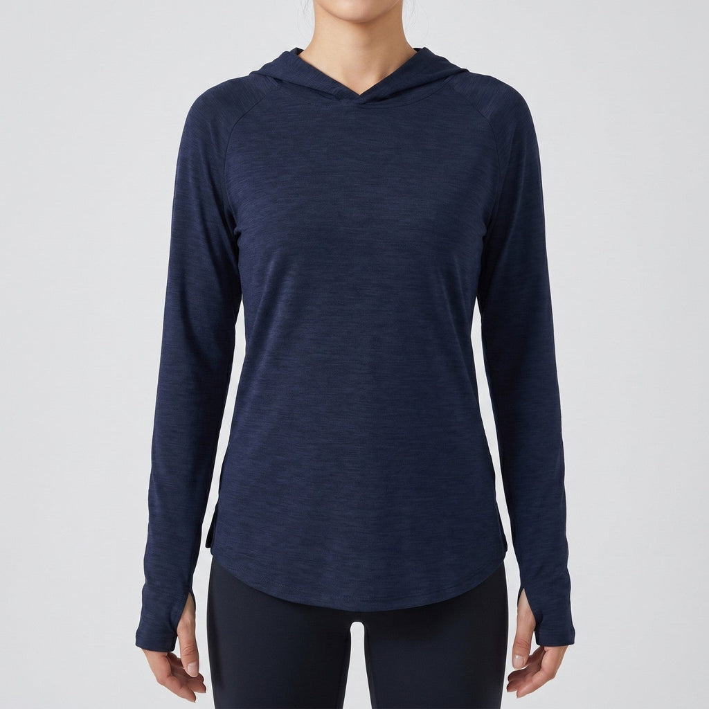 Damen Sonnenhoodie mittelschwer – UPF 50+ UV-Schutzoberteil mit Kapuze