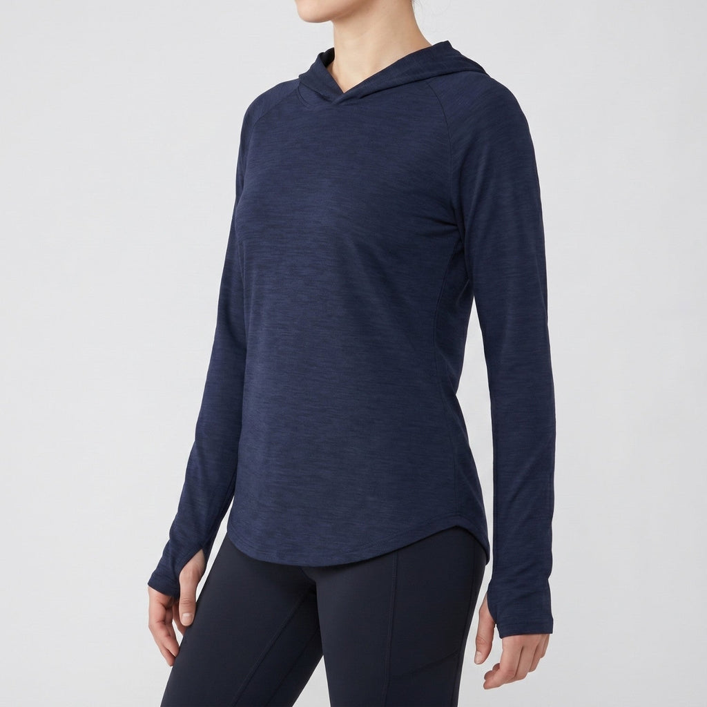 Damen Sonnenhoodie mittelschwer – UPF 50+ UV-Schutzoberteil mit Kapuze