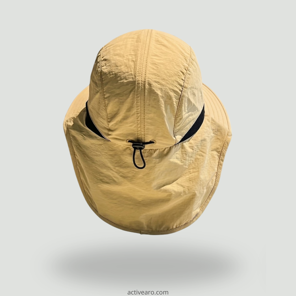 Packbarer Angelhut mit breiter Krempe – Sonnenhut mit Nackenschutz und Kinnriemen