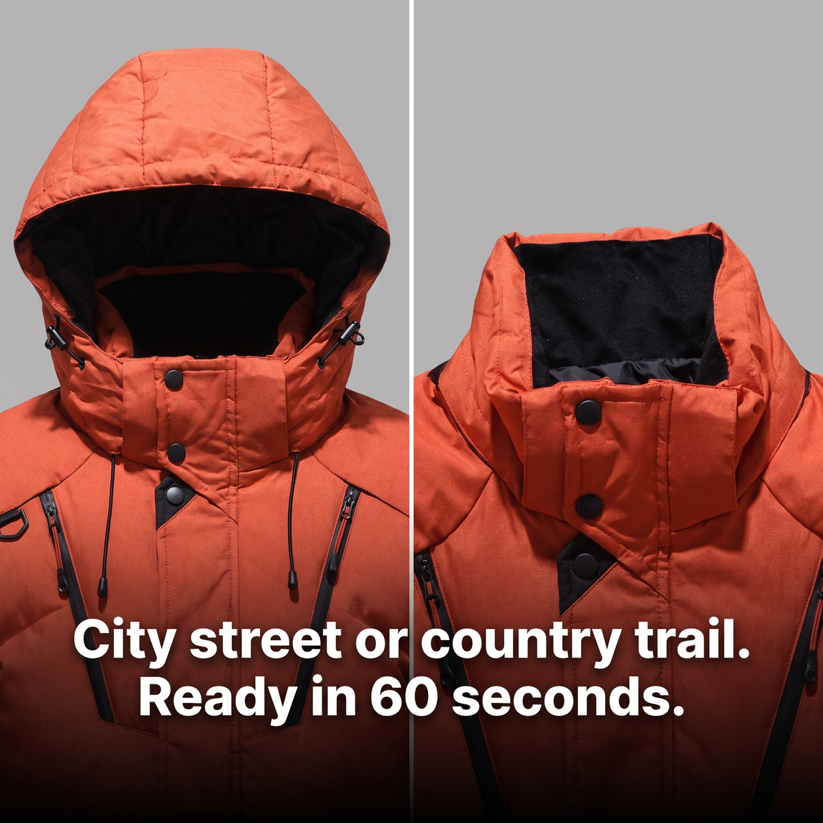 Herren Steppjacke mit 7 Taschen – Daunenjacke mit Kapuze für den Winter