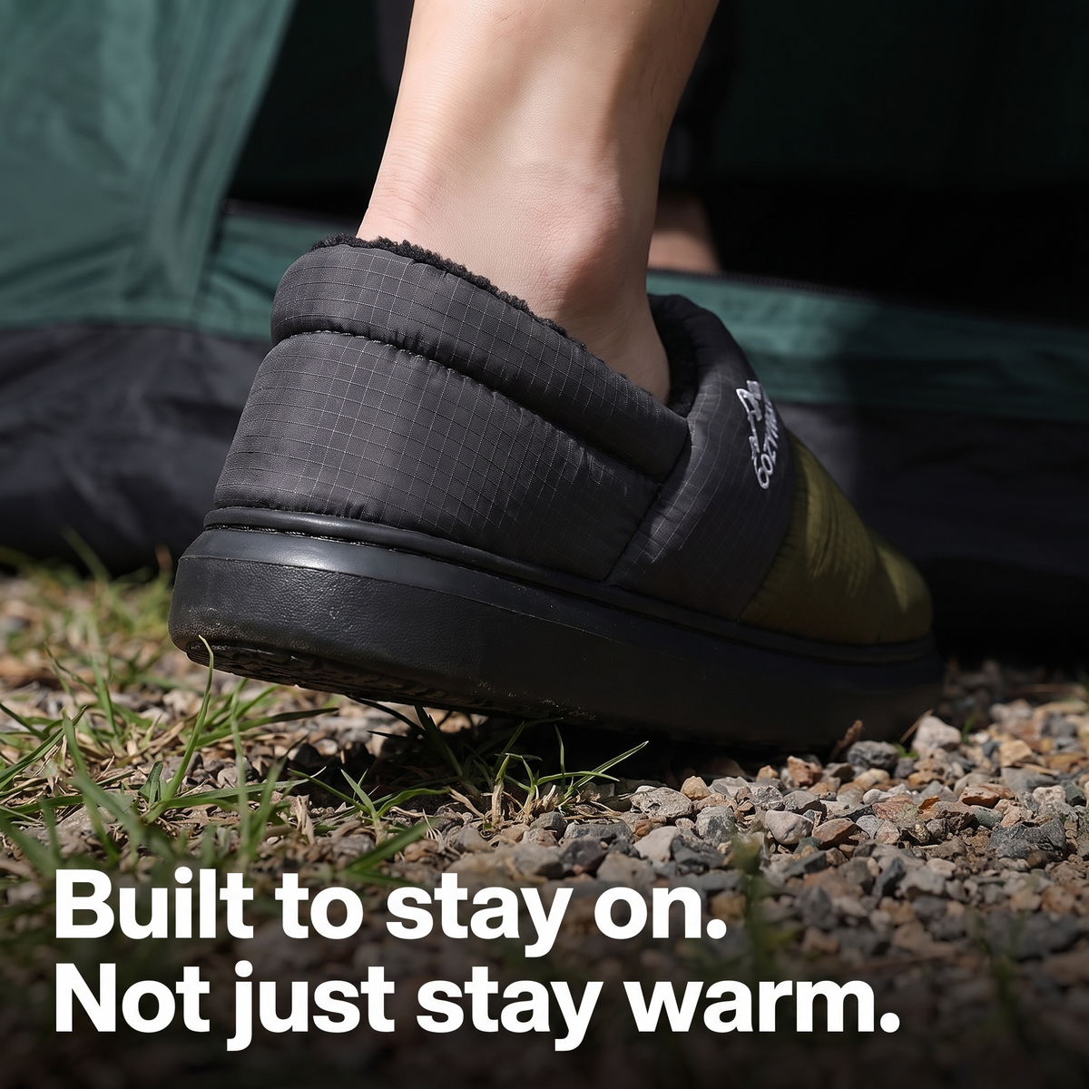 Camp-Pantoffeln geschlossen – warme Fleece-gefütterte Outdoor-Hausschuhe