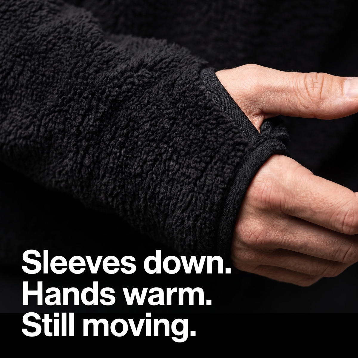 Fleece-Hoodie – Sherpa-Pullover mit Kapuze und Reißverschlusstasche
