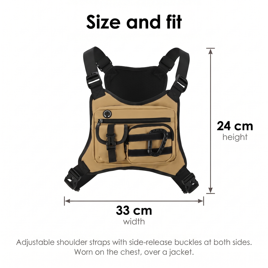 Herren Brusttasche – Multifunktions-Chest-Rig zum Wandern und Gassigehen