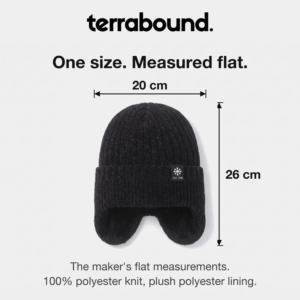 Herren Beanie mit Ohrenklappen – Fleece gefüttert, wollig, winterfest