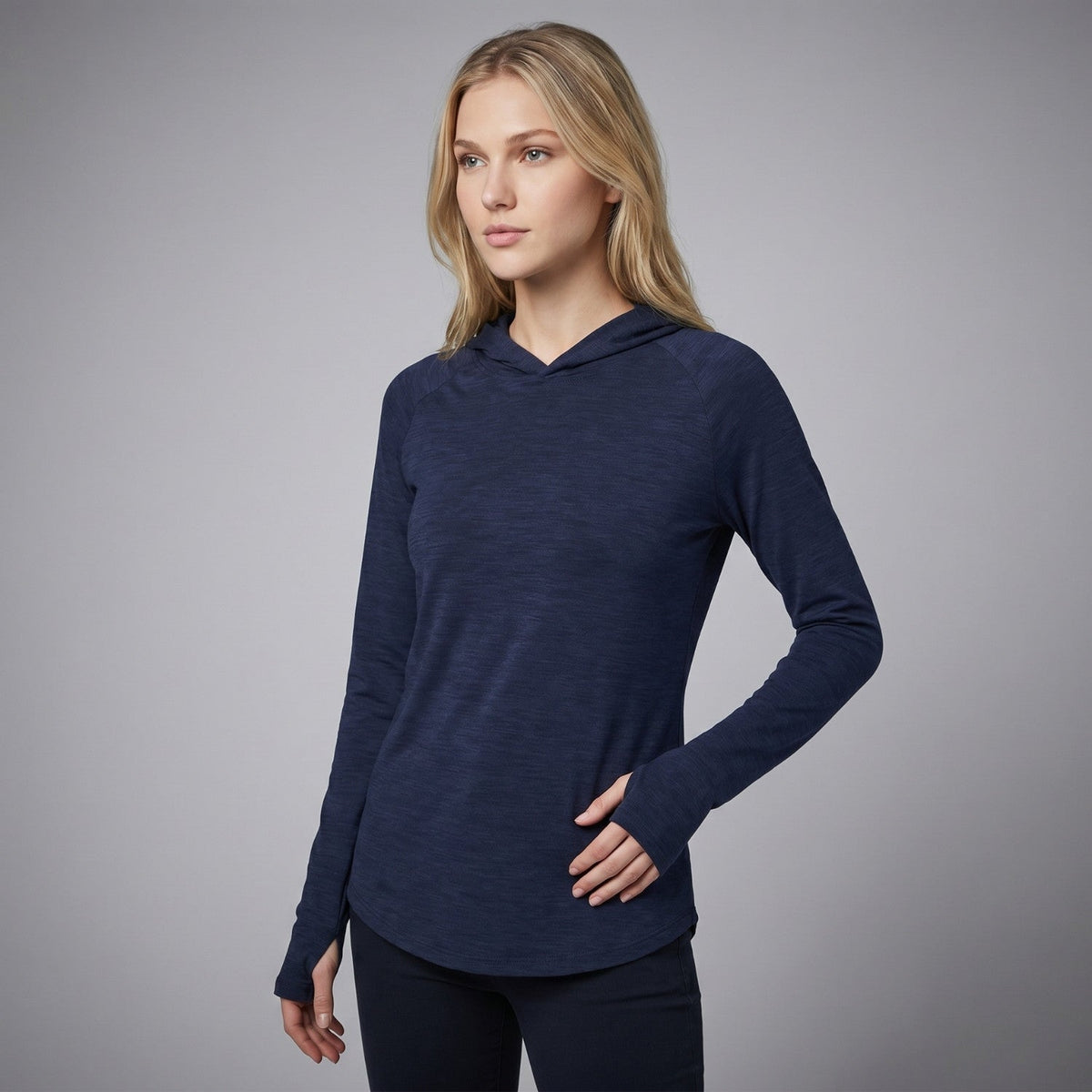 Damen Sonnenhoodie mittelschwer – UPF 50+ UV-Schutzoberteil mit Kapuze