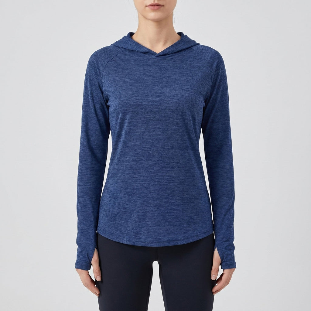 Damen Sonnenhoodie mittelschwer – UPF 50+ UV-Schutzoberteil mit Kapuze