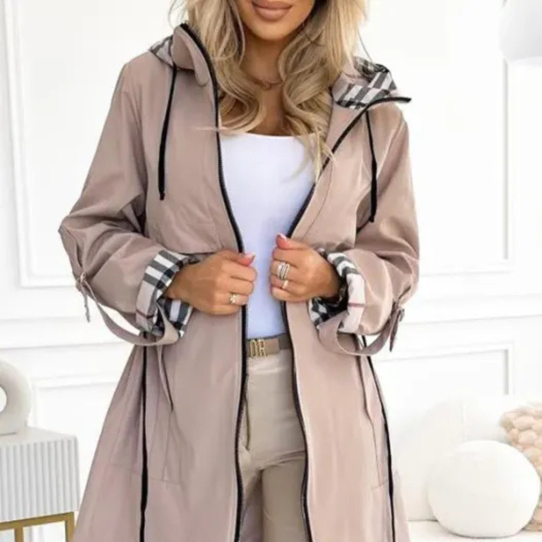 Wasser- und winddichter Damenmantel mit Kapuze – Nordlyn Zip Coat