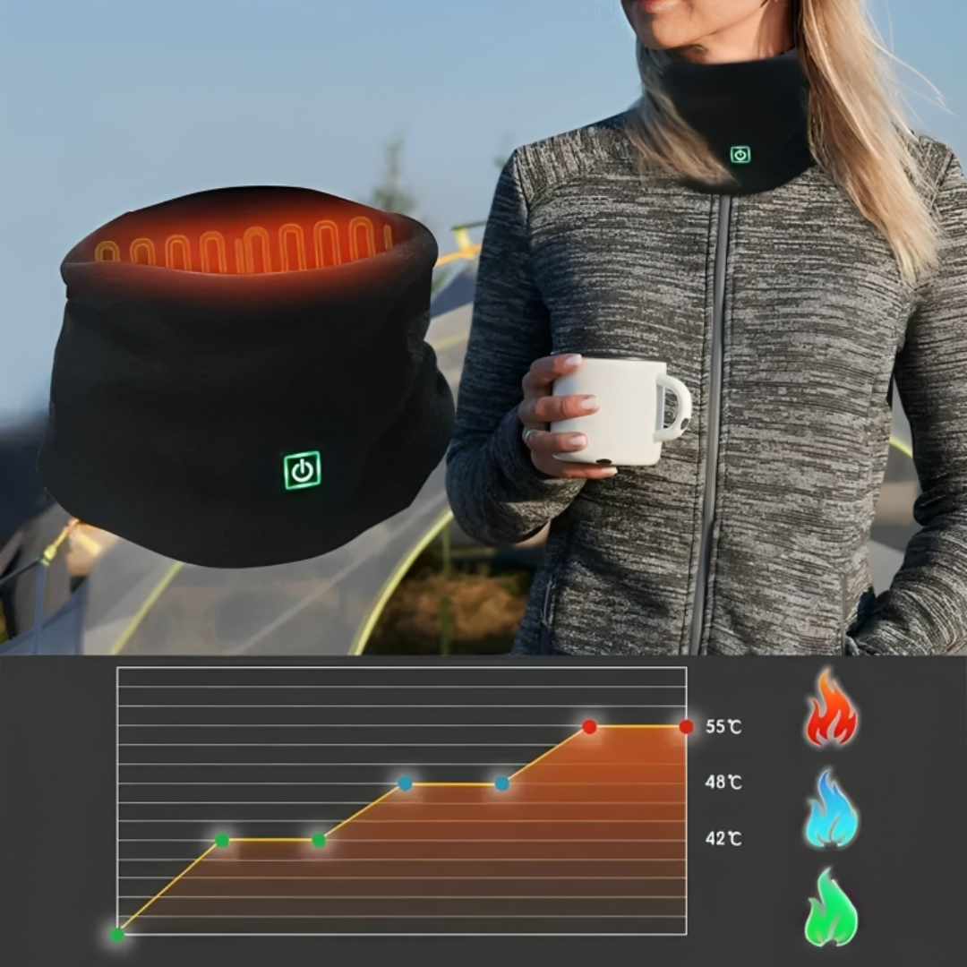 Nackenwärmer Heizschal mit 3 Temperaturstufen & USB-C – PolarHeat Scarf