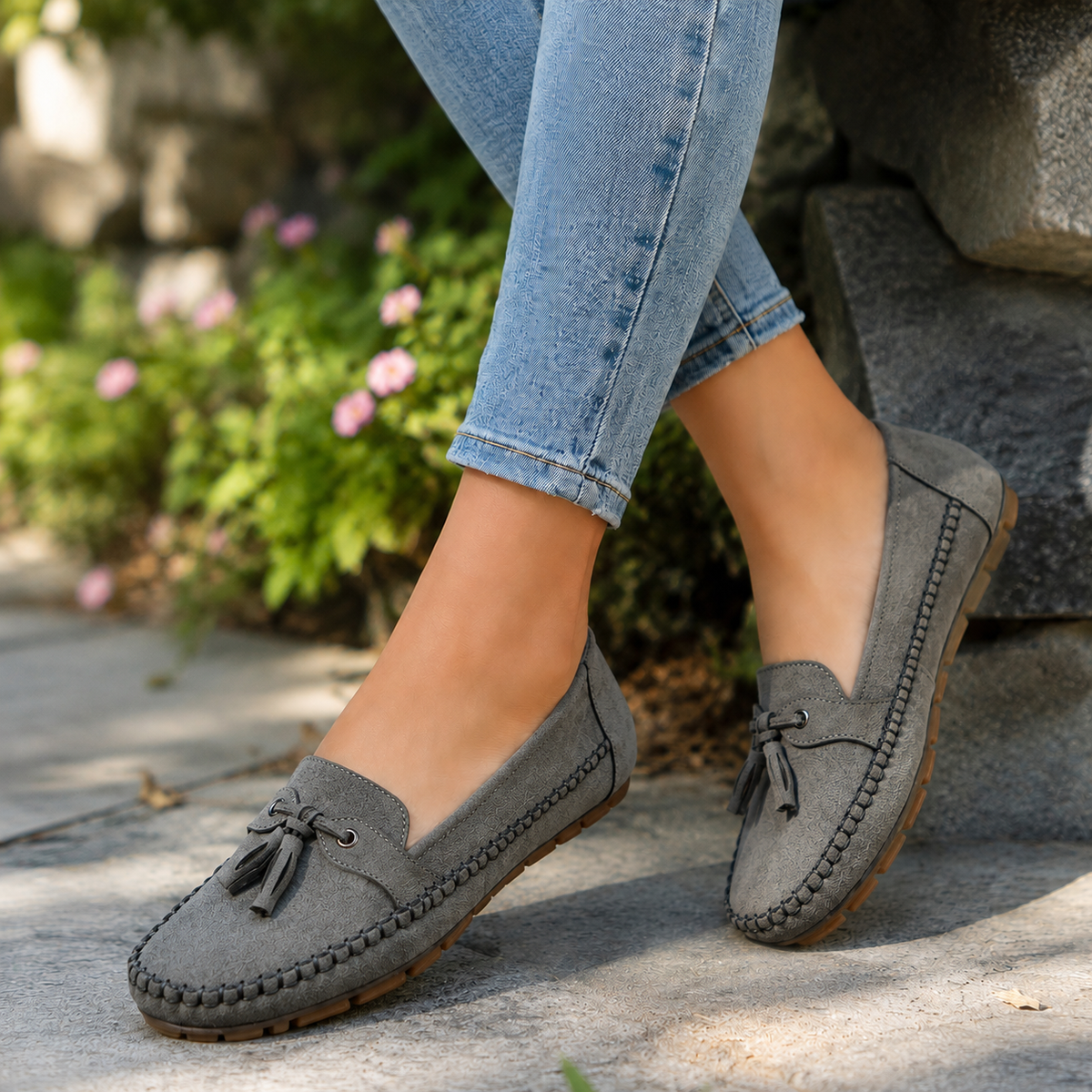 Damen-Komfort-Loafer aus Wildleder – extra weite Passform