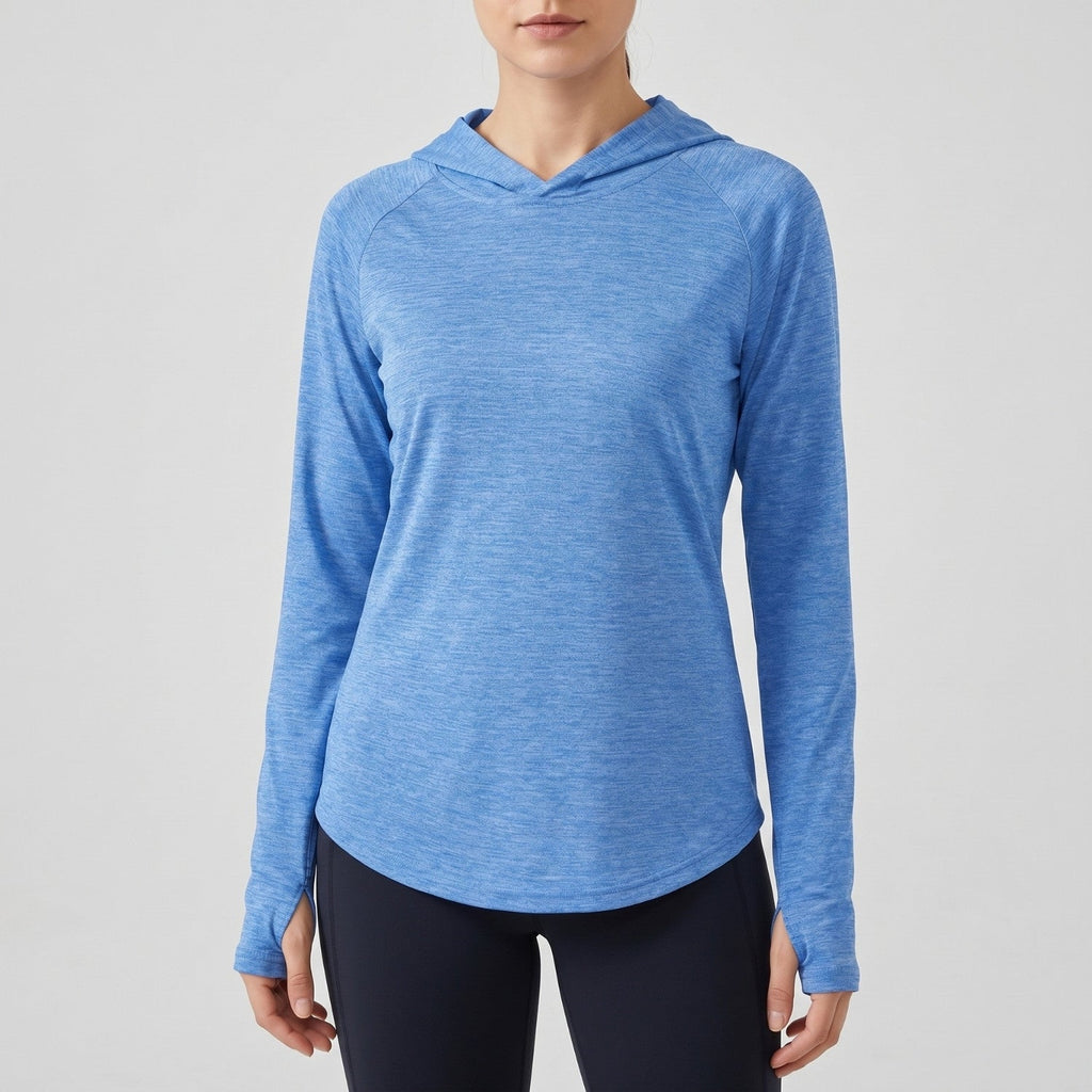Damen Sonnenhoodie mittelschwer – UPF 50+ UV-Schutzoberteil mit Kapuze