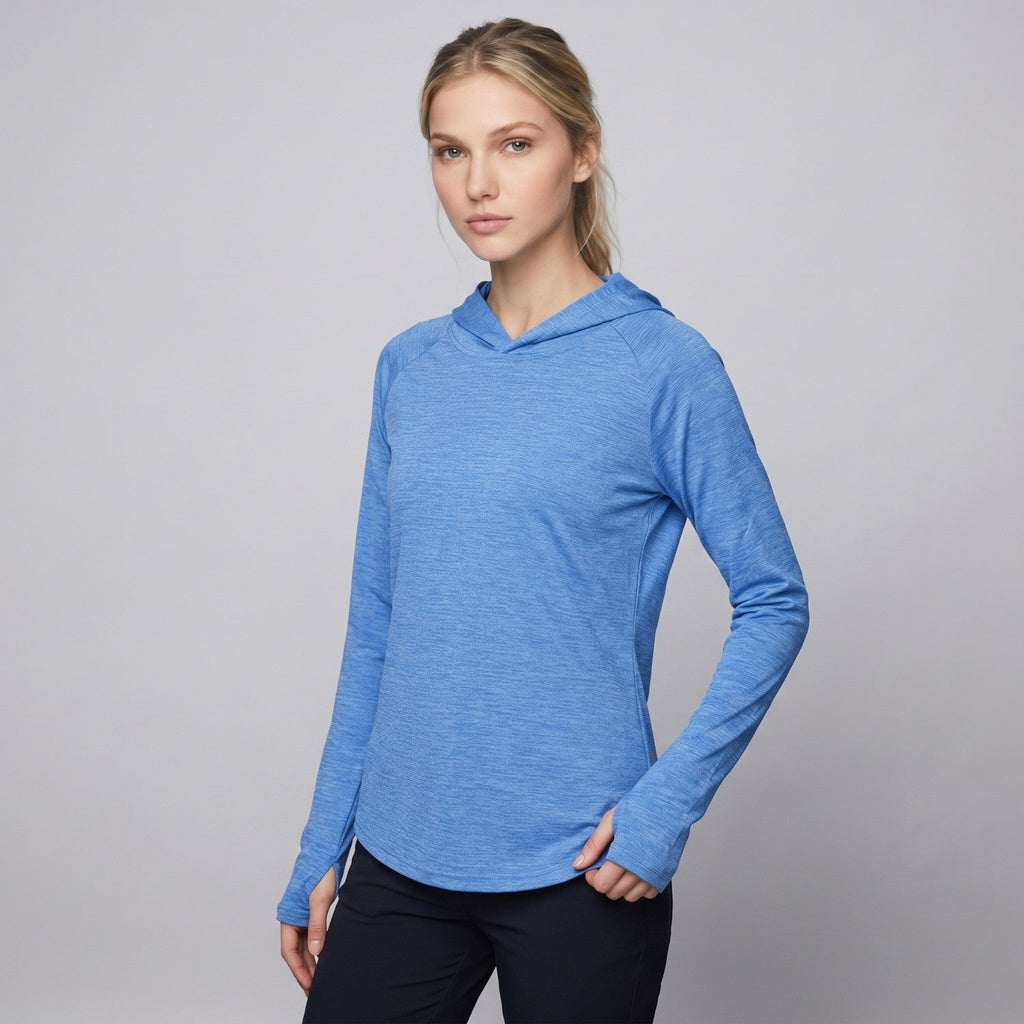 Damen Sonnenhoodie mittelschwer – UPF 50+ UV-Schutzoberteil mit Kapuze