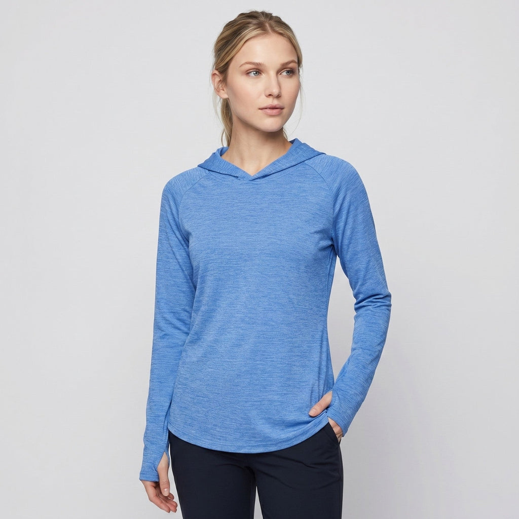 Damen Sonnenhoodie mittelschwer – UPF 50+ UV-Schutzoberteil mit Kapuze