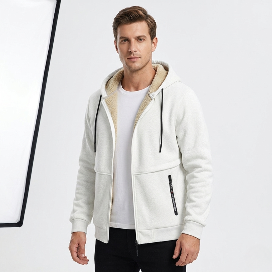 Schwere Kapuzenjacke mit Reißverschluss