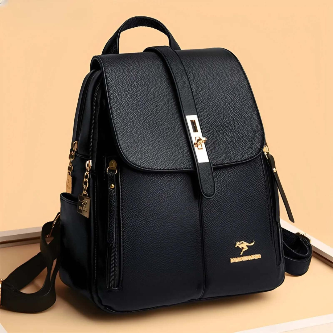Leder Taschen Rucksack für Damen mit Schloss & Fächern – ClassicCharm Backpack