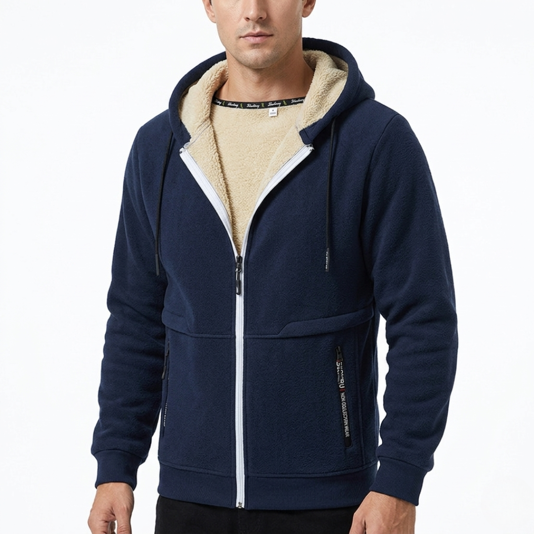 Schwere Kapuzenjacke mit Reißverschluss