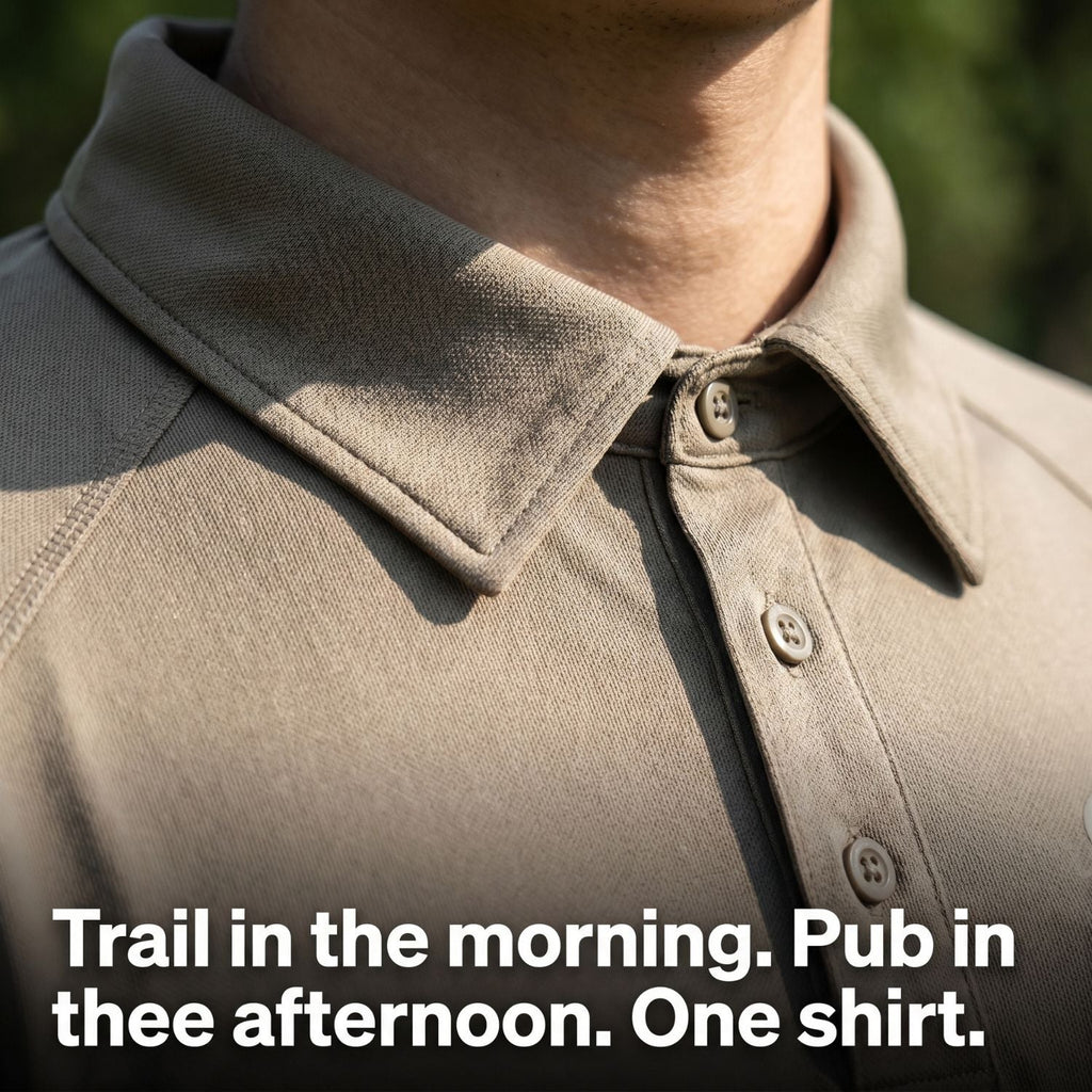 Herren Schnelltrocken-Poloshirt – Reißverschlusstasche, Outdoor
