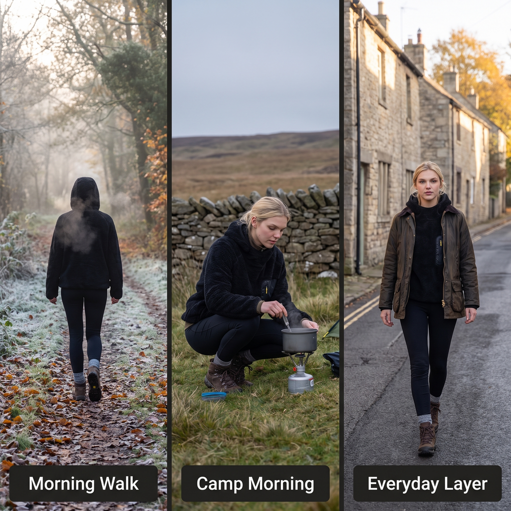 Fleece-Hoodie – Sherpa-Pullover mit Kapuze und Reißverschlusstasche