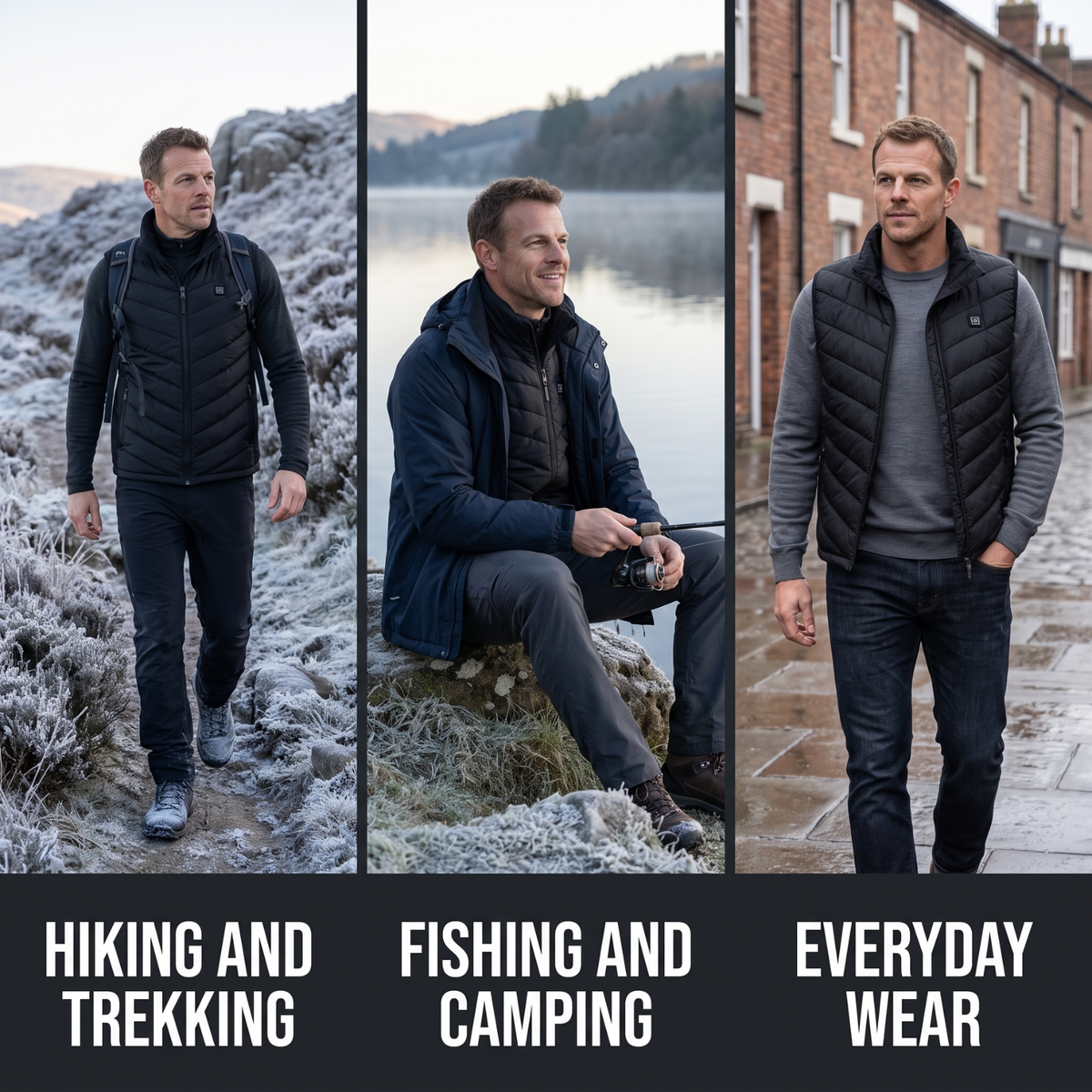 Heizweste USB-betrieben – Bodywarmer mit vier Heizzonen zum Wandern