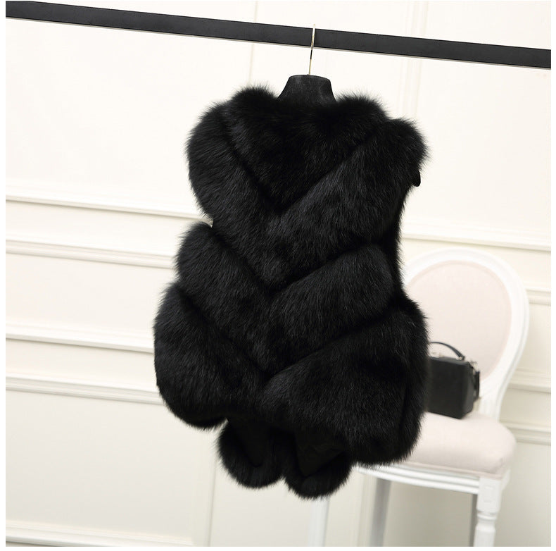 Damen Luxus Kunstfell Weste mit voluminösen Details Clinbands