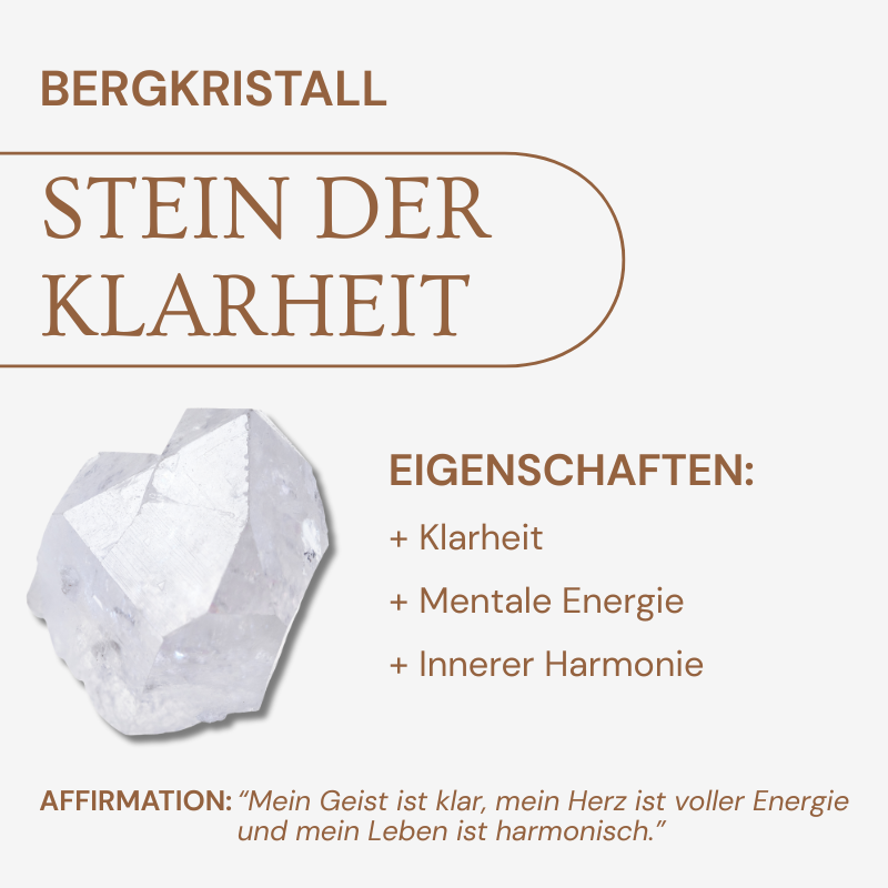 Bergkristall Halskette - Hexagonanhänger quer