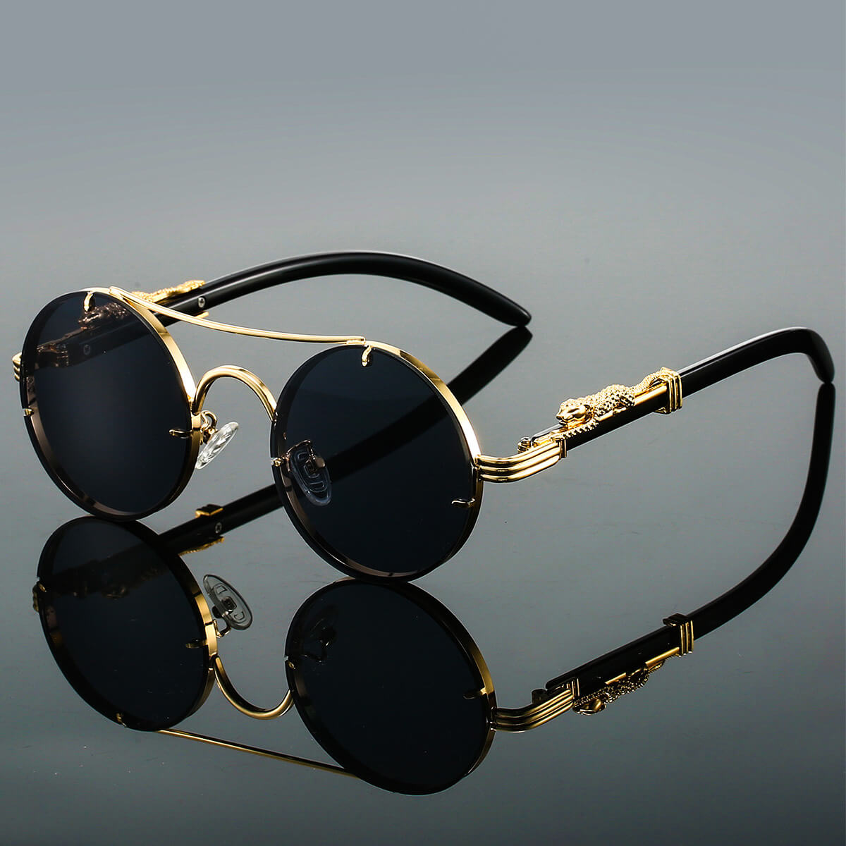 Keo Havane | Retro Steampunk-Sonnenbrille – Doppelsteg | UV400-Schutz | Polarisiert