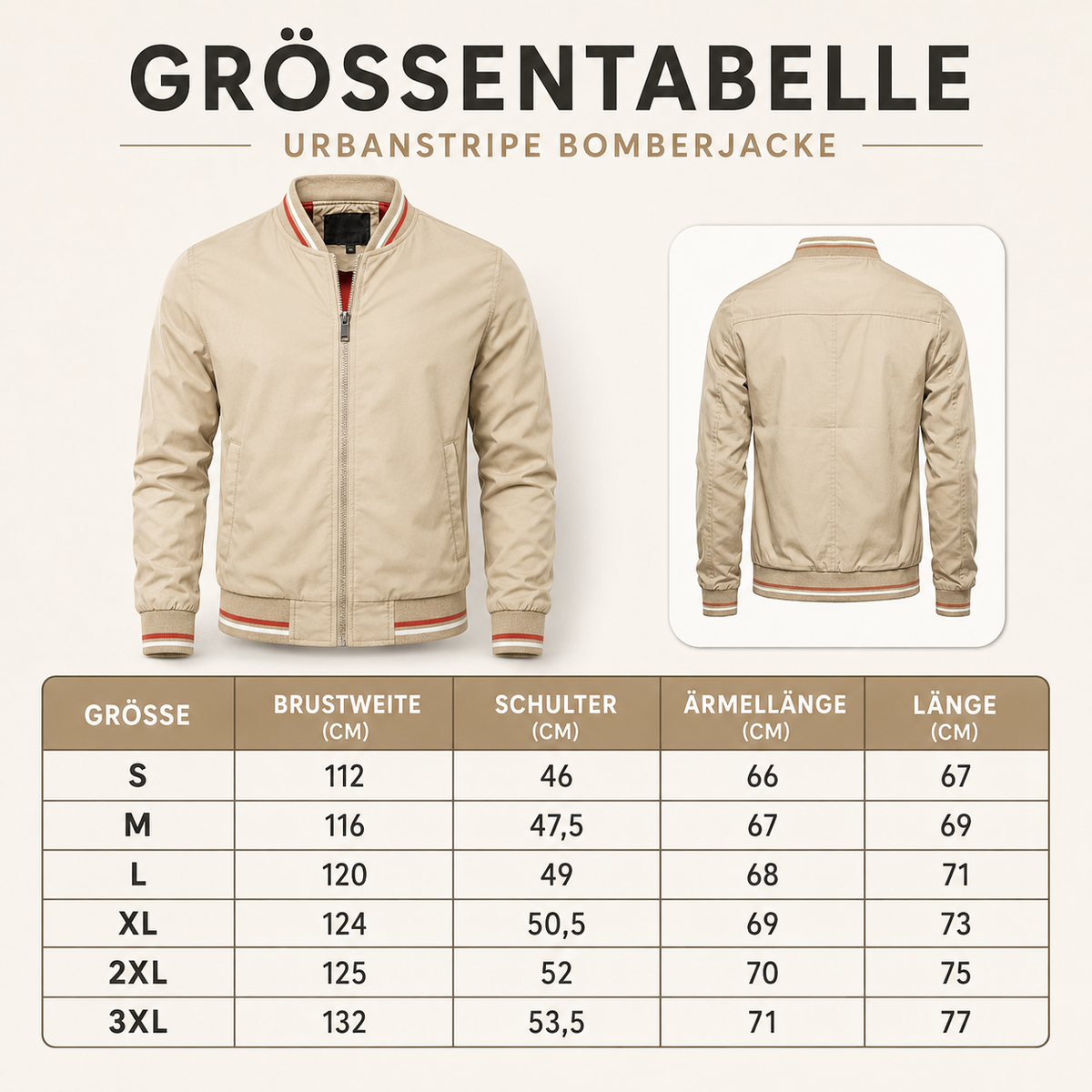 Bomberjacke im College-Style mit Streifen – UrbanStripe Jacket