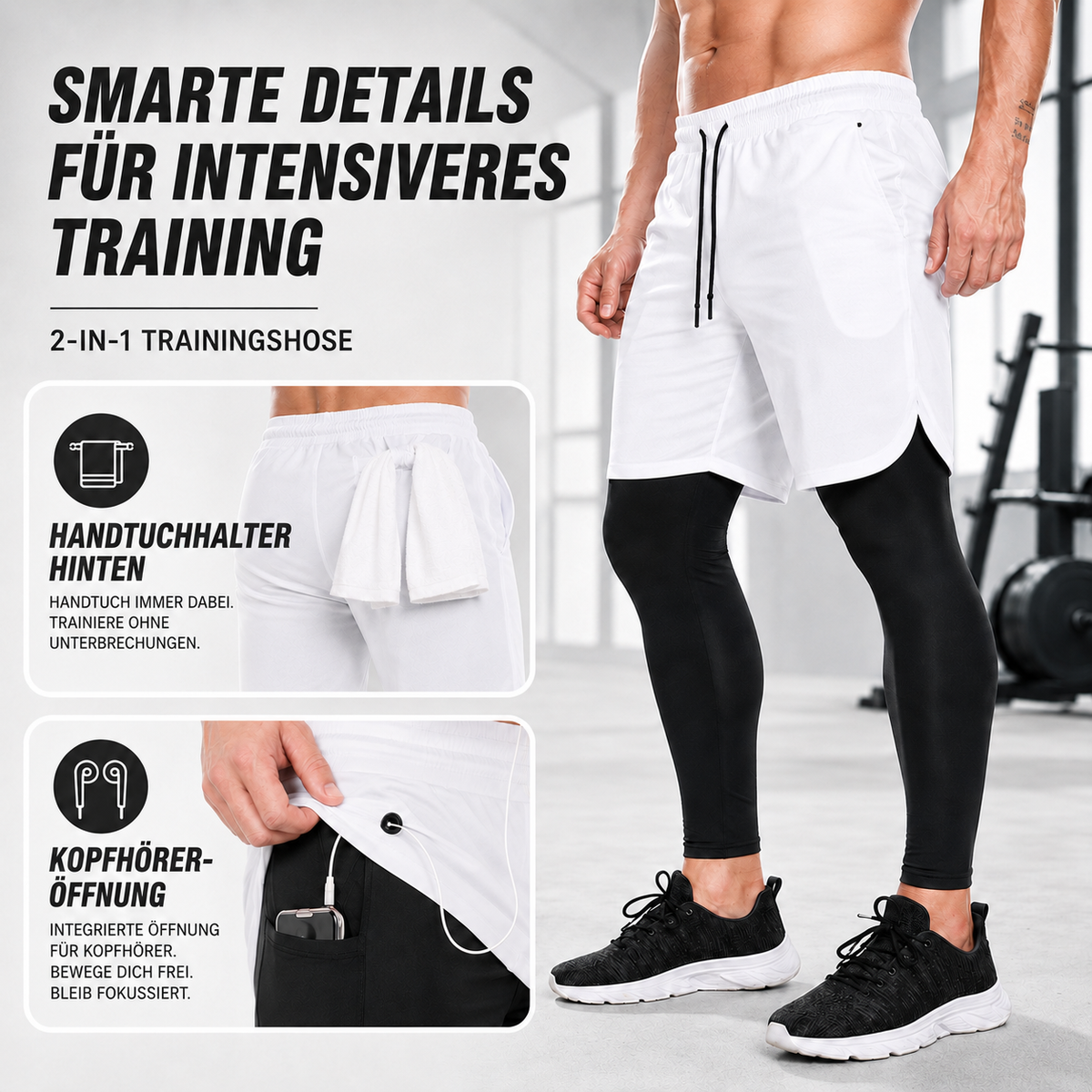 RunVanta Zwei-in-Eins Trainingshose