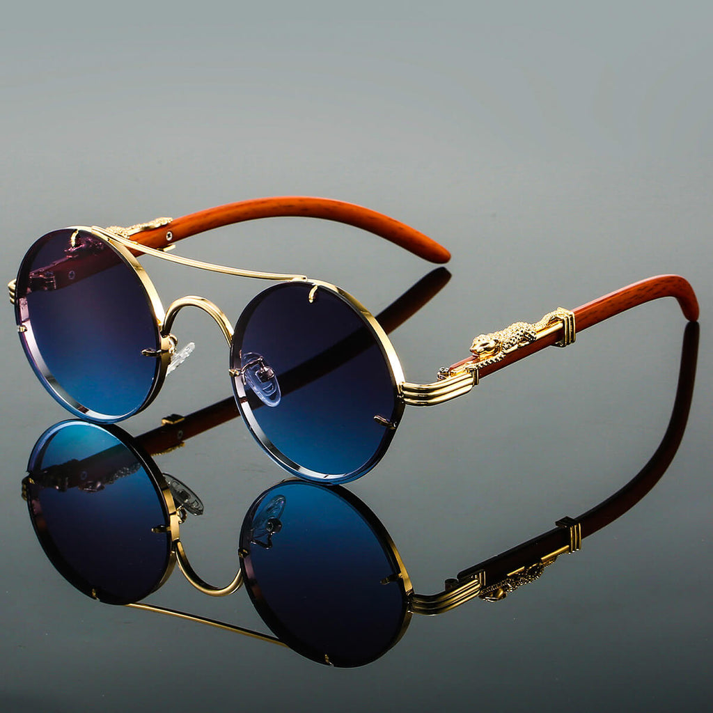 Keo Havane | Retro Steampunk-Sonnenbrille – Doppelsteg | UV400-Schutz | Polarisiert