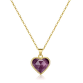 Amethyst Halskette - Herz Medallion S925 legiert