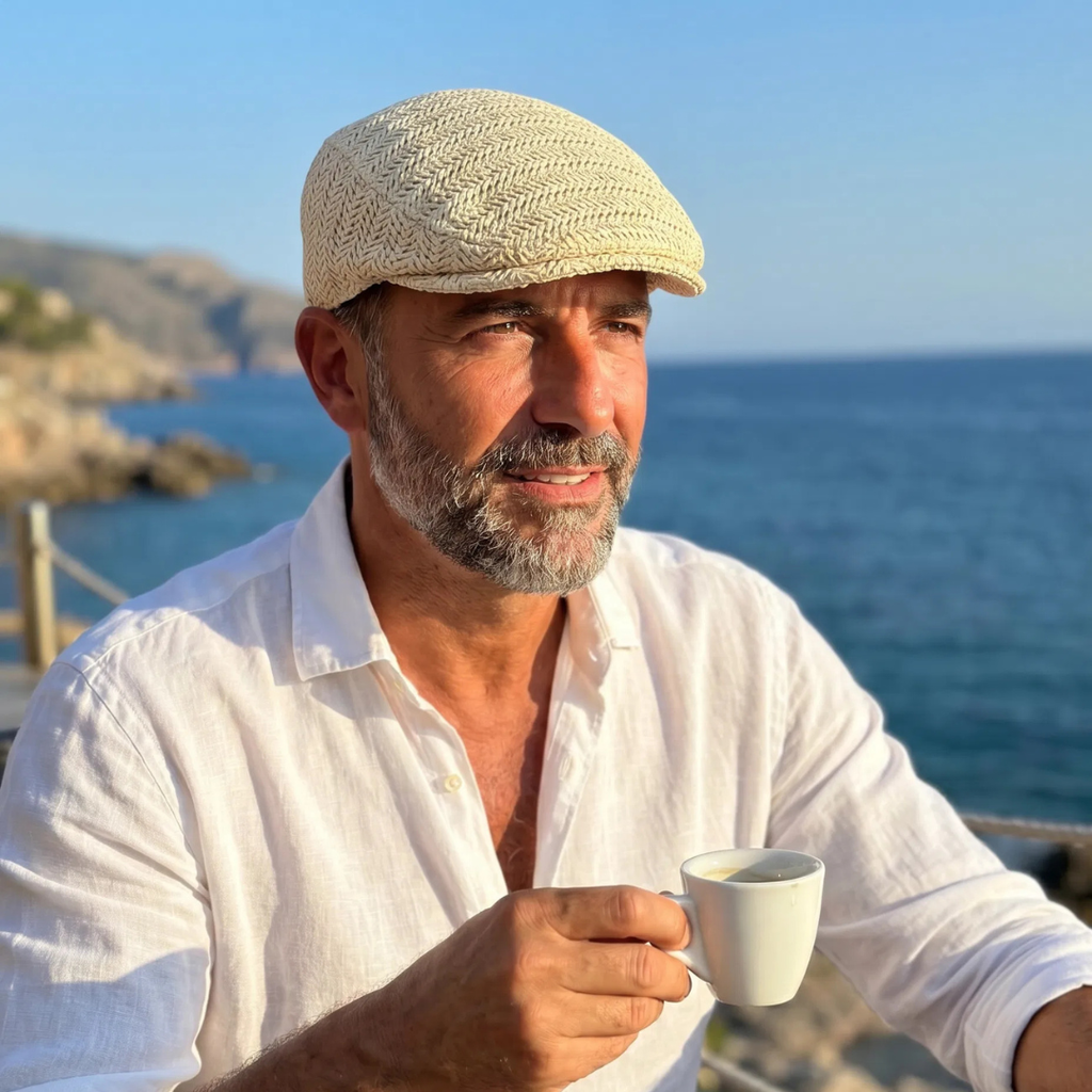 Norselia | Flat Cap mit Fischgrätenmuster