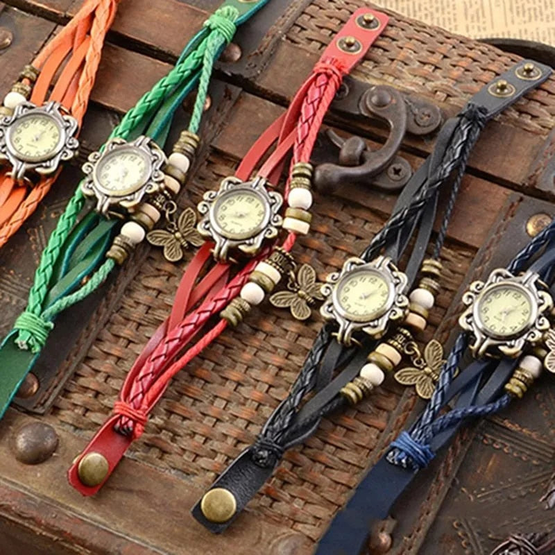 Clinbands – Damen-Accessoire-Uhr mit Vintage-Blumenarmband