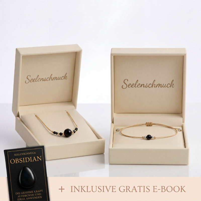 Obsidian Naturband Starterset - Halskette & Armband