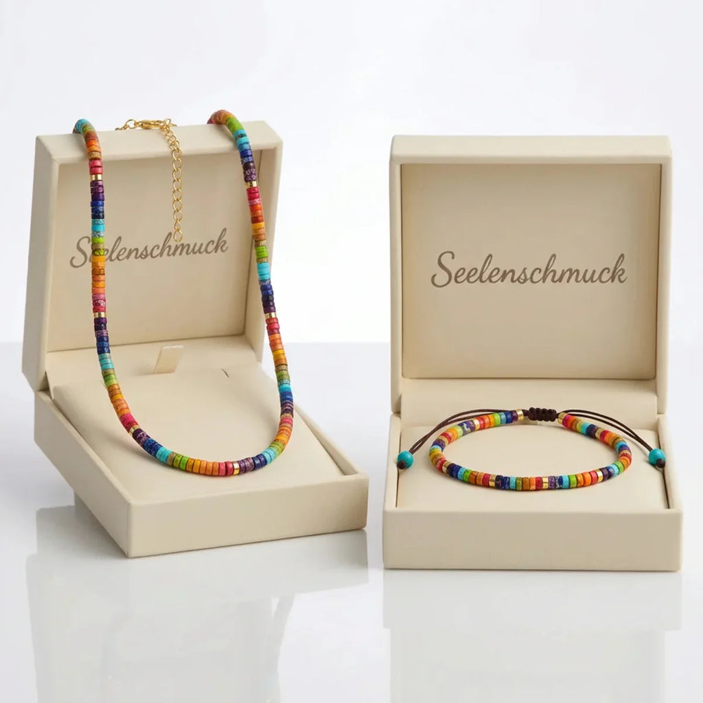Jaspis Chakren Starterset - Armband & Halskette