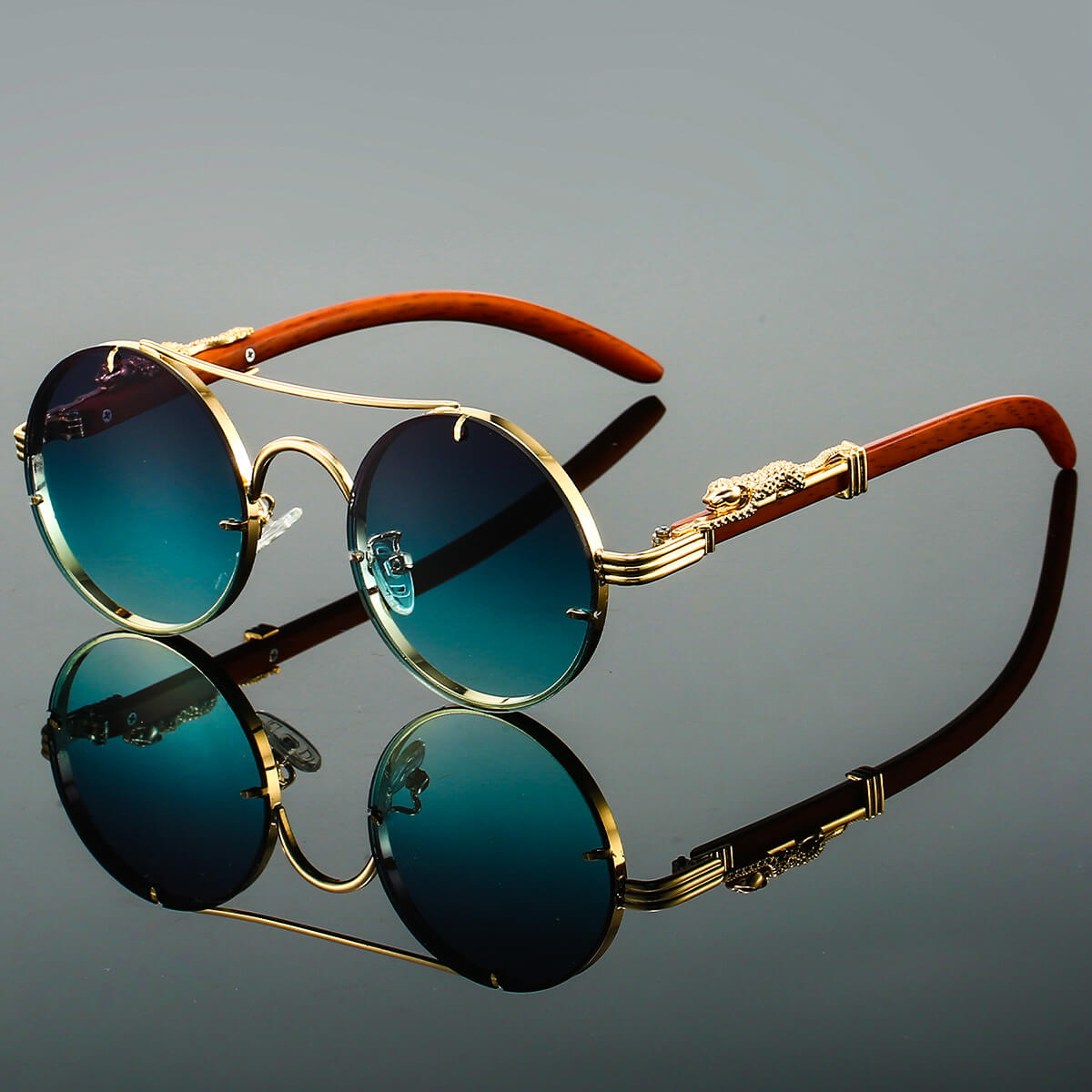 Keo Havane | Retro Steampunk-Sonnenbrille – Doppelsteg | UV400-Schutz | Polarisiert