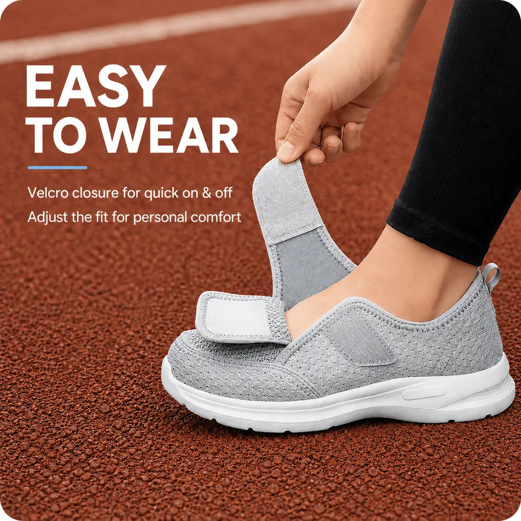 Weite Komfort-Walking-Schuhe mit verstellbarem Riemen