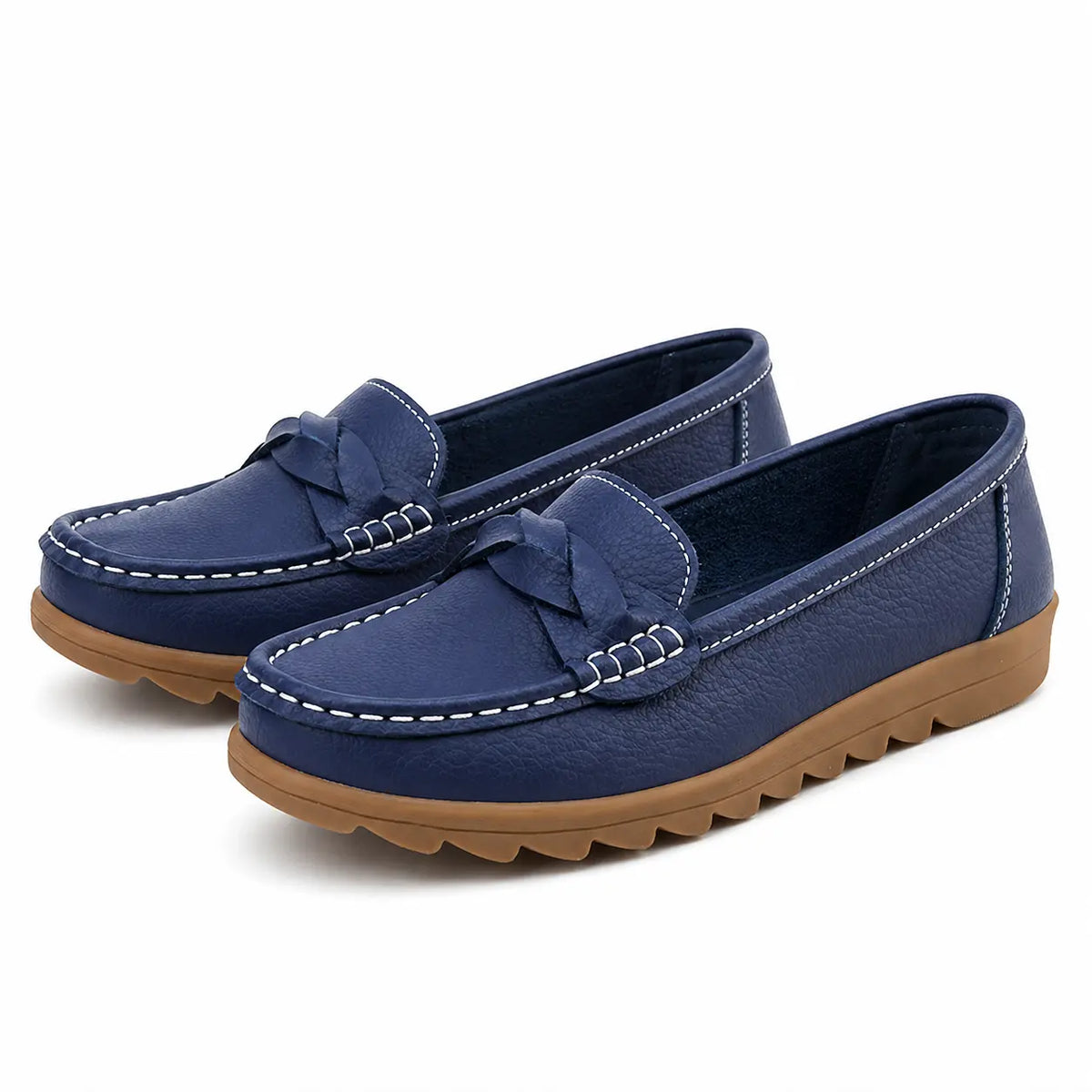 Damen-Komfort-Slip-on-Loafer aus weichem Leder