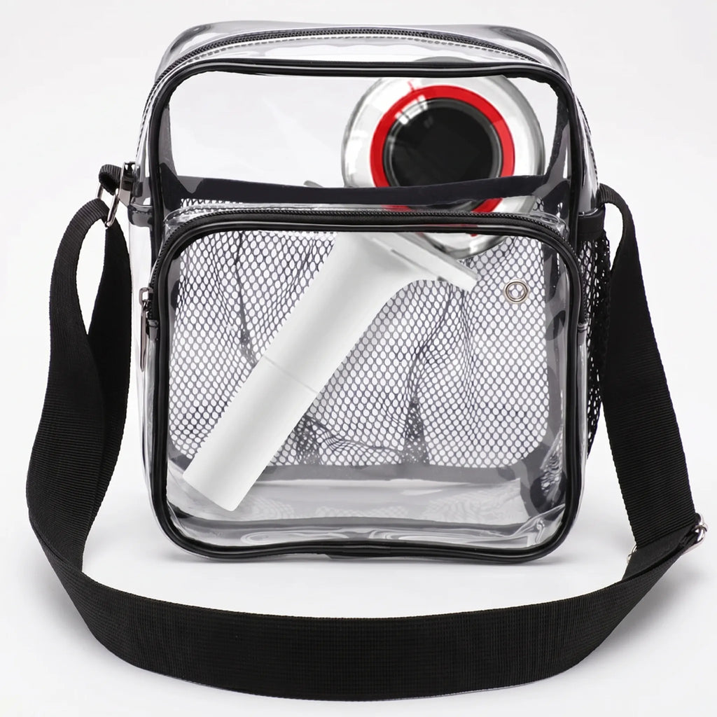Clarvex Transparente Umhängetasche Mit Mesh-Vordertasche
