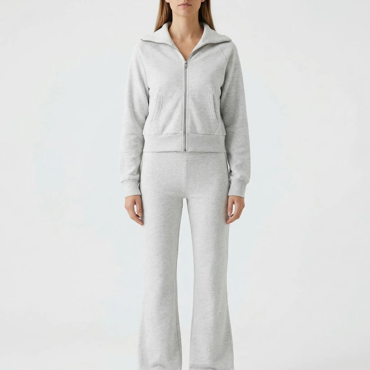 Fleurova Revers-Fleecejacke und Schlaghosen-Set