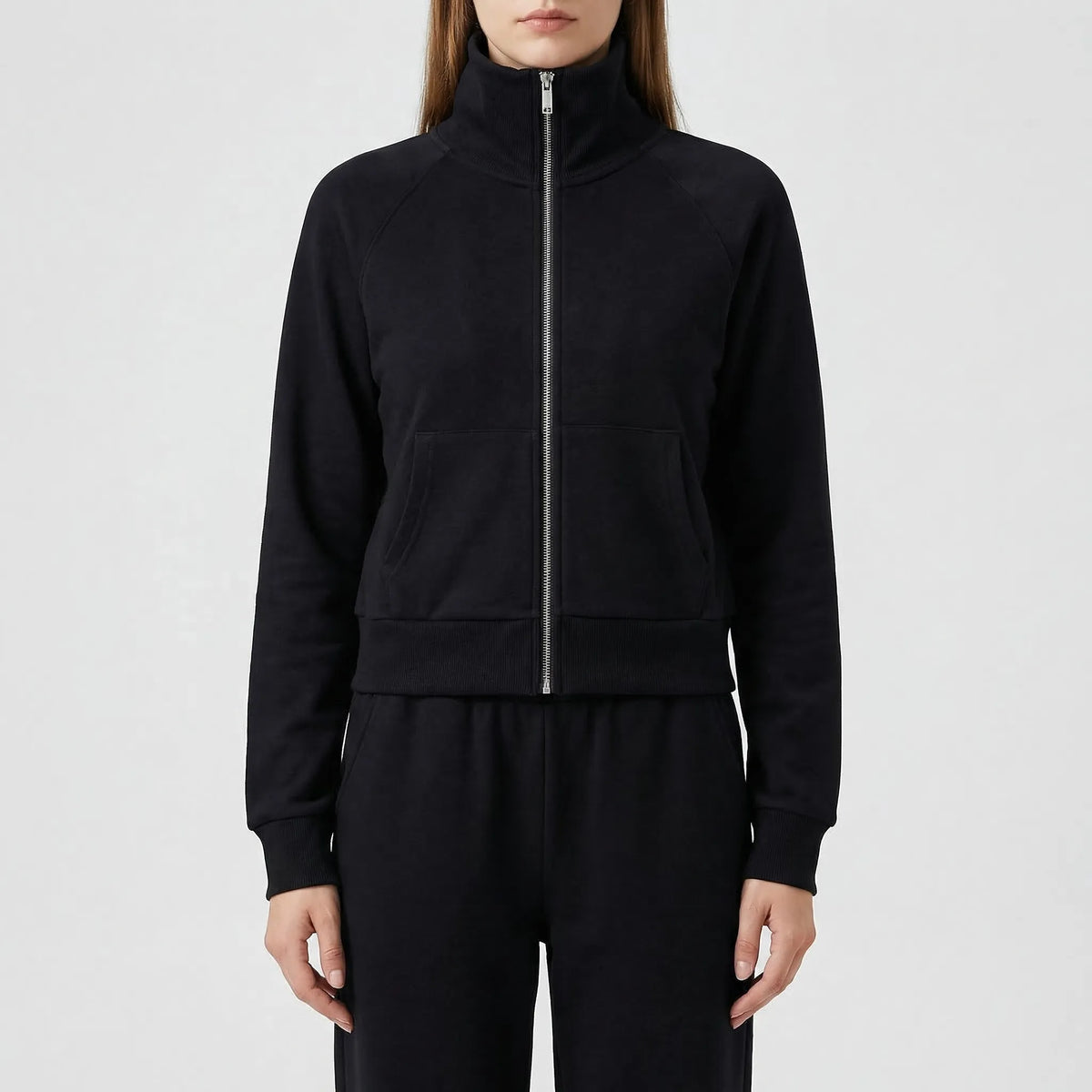 Fleurova Revers-Fleecejacke und Schlaghosen-Set