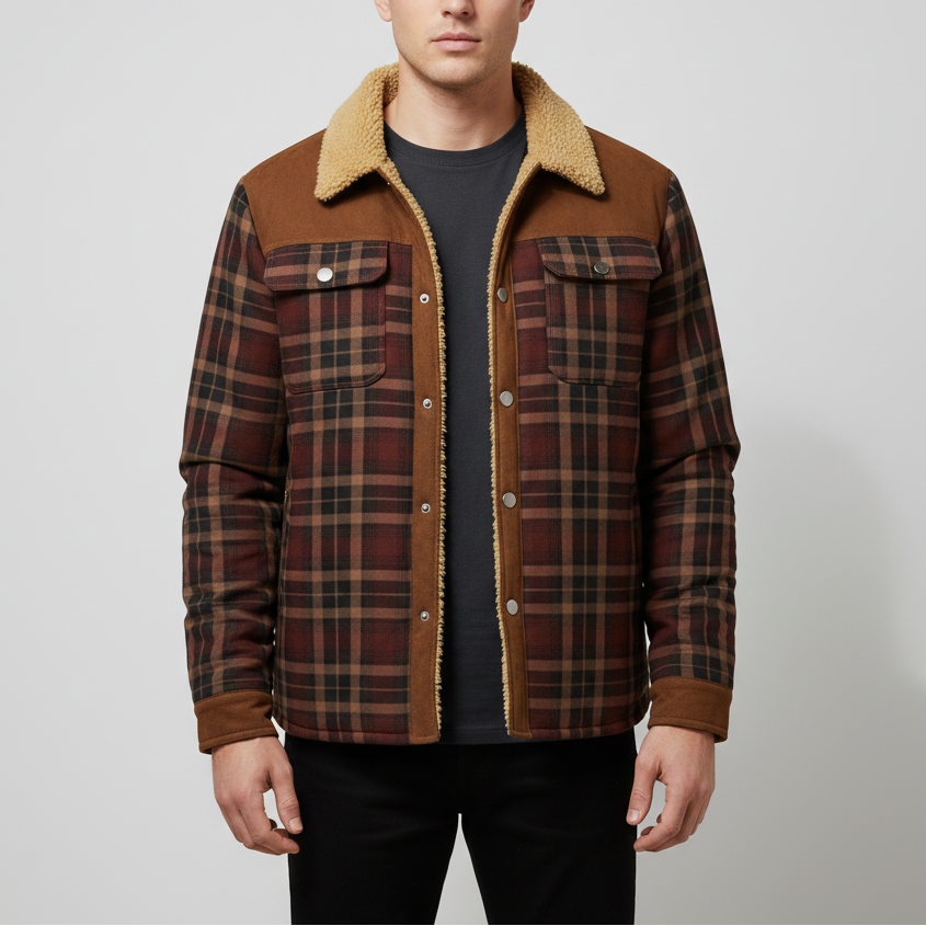 Gefütterte Flanell-Hemdjacke