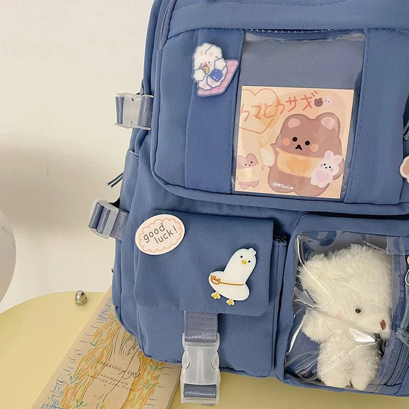 Lilacory Preppy-Style Schulrucksack