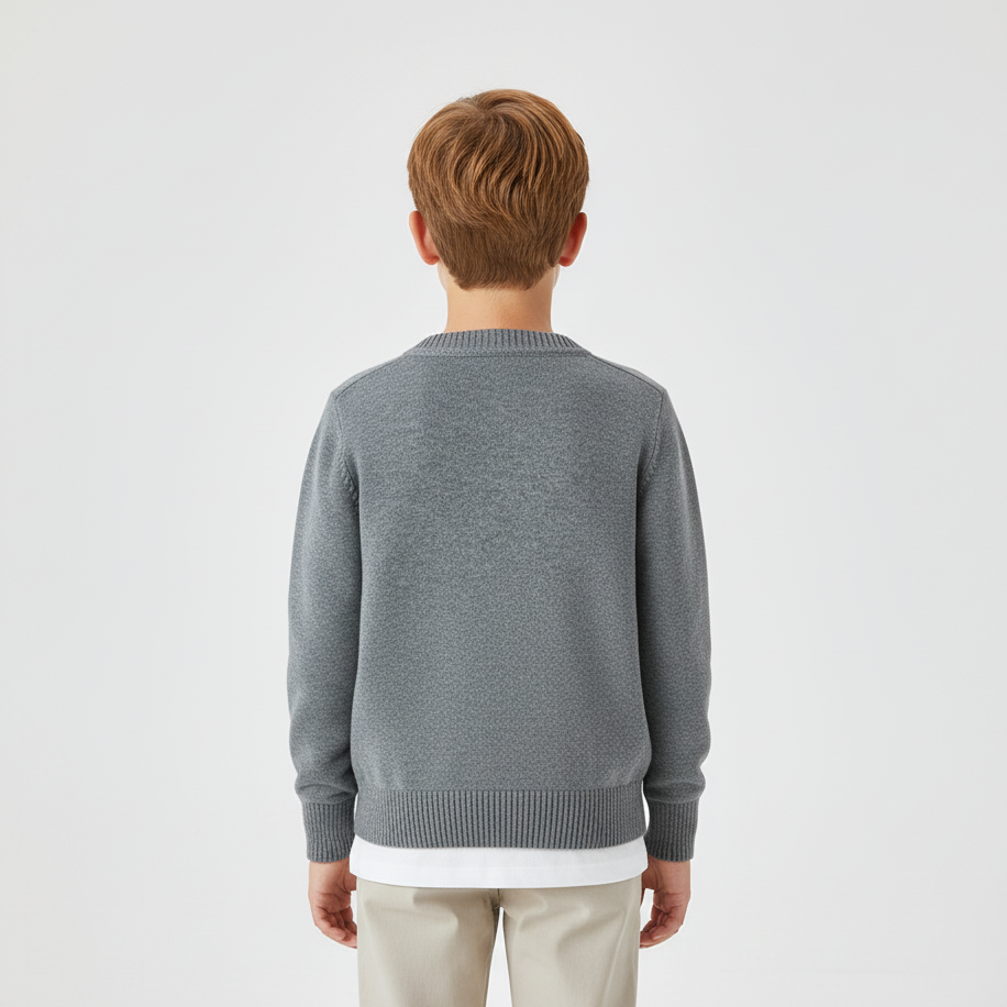 Langarm Strickjacke aus Materialmischung
