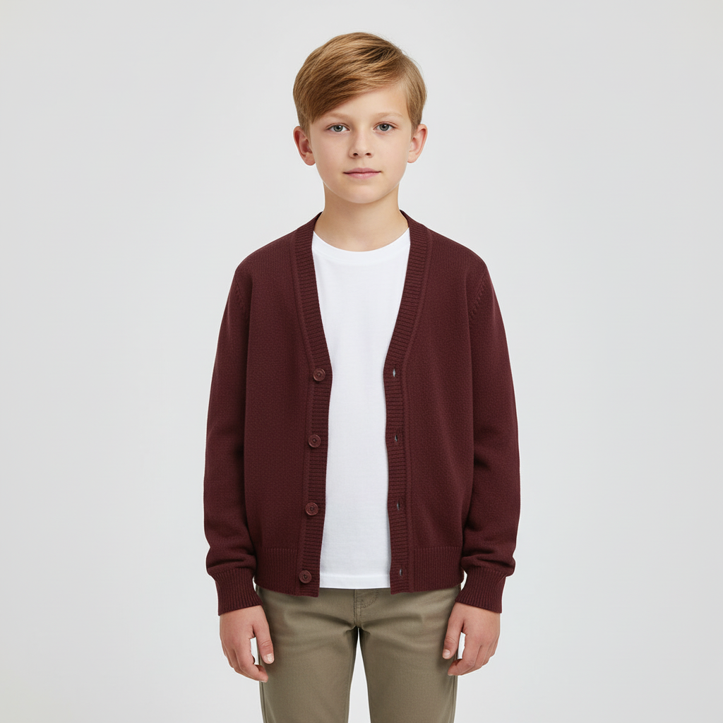 Langarm Strickjacke aus Materialmischung